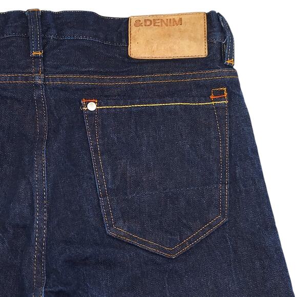 H&M &Denim Premium Denim Jeans Mens 29x32 Blue Selvedge Slim Tapered Raw - Picture 11 of 14